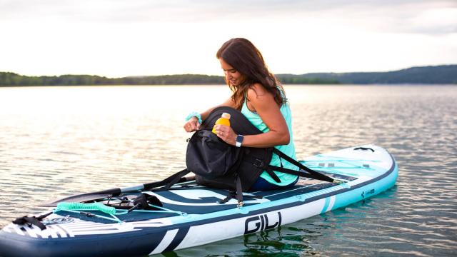 GILI meno inflatable paddle board with a kayak seat