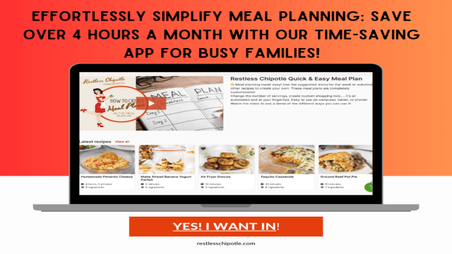 Clickable image of the meal planning app.