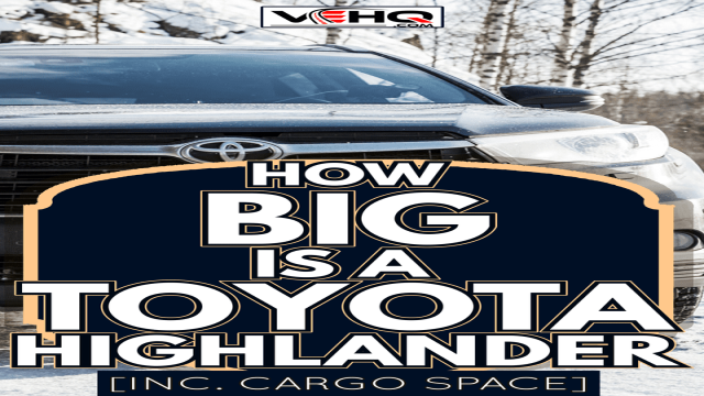 Black Toyota Highlander car stands on a roadside in winter season, front view - How Spacious is the Toyota Highlander?